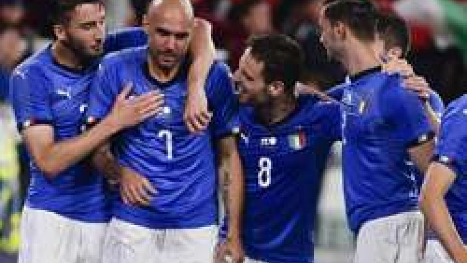 Zaza che festeggia la rete del momentaneo 1-0Italia-Olanda non si va oltre all'1-1 - LE INTERVISTE