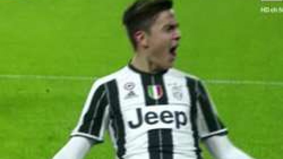 L'esultanza di DybalaCoppa Italia: la Juventus batte il Milan 2-1