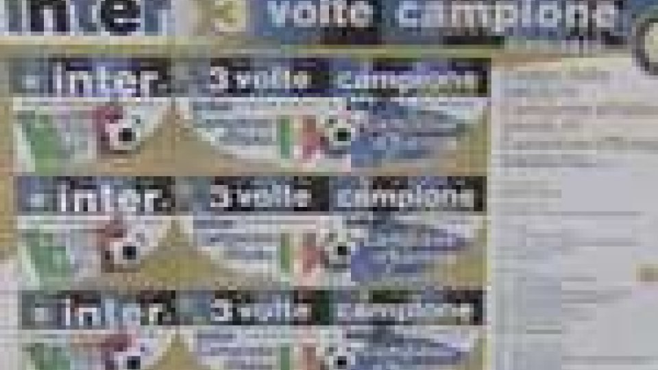 San Marino - Francobolli dedicati alla "tripletta" dell'Inter
