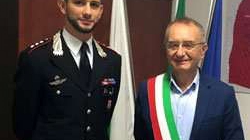 Il sindaco di Gemmano Riziero Santi ha ricevuto il nuovo Capitano dei Carabinieri di Riccione Marco Califano