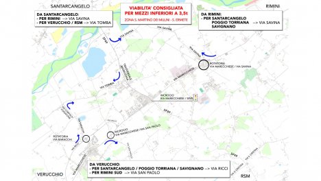 La mappa della viabilità consiglia (Comune Santarcangelo di Romagna)