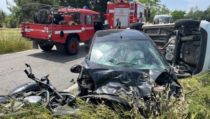 Misano Adriatico: tre mezzi coinvolti in un incidente, motociclista elitrasportato in ospedale [fotogallery]