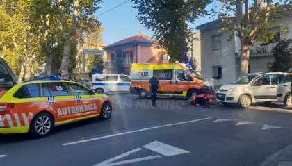 Incidente a Rimini: donna in scooter finisce al Bufalini [Fotogallery]
