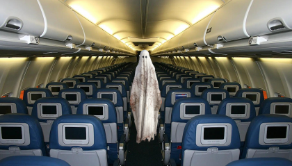 Voci e gemiti macabri sugli aerei in volo e Halloween non c'entra