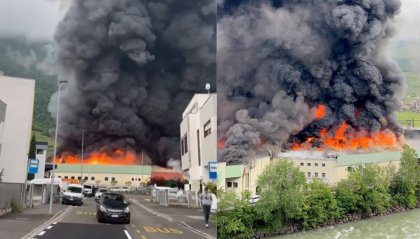 In fiamme Alpitronic a Bolzano, chiuso spazio aereo