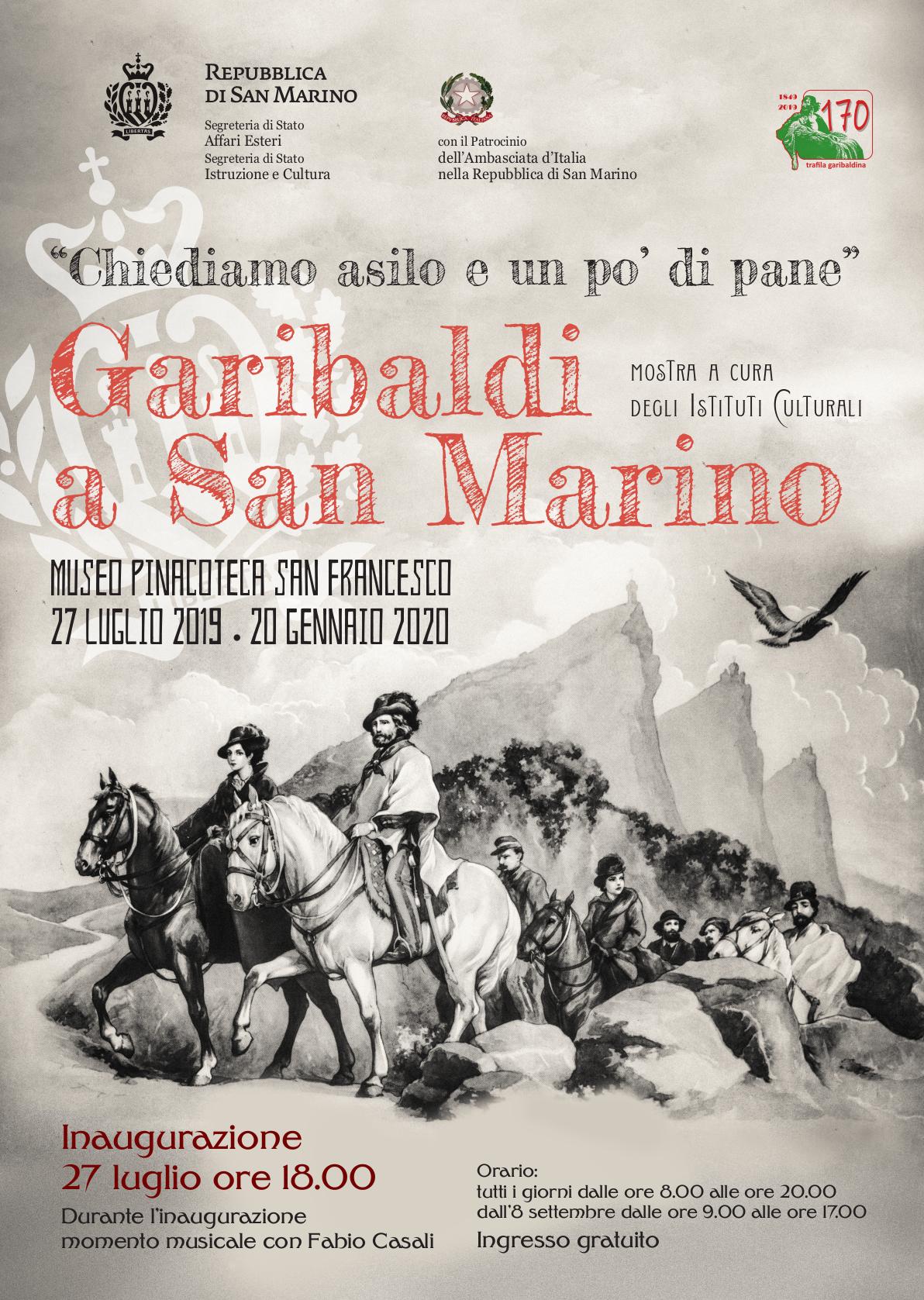 "Chiediamo asilo e un po' di pane", Garibaldi a San Marino