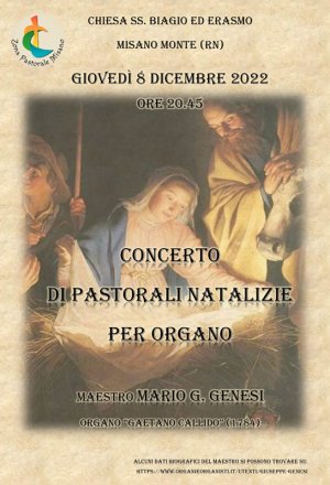 Concerto di Pastorali natalizie per organo a Misano Monte